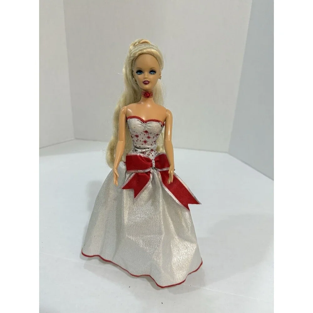 Jakks Pacific Barbie Doll Holiday‎ Elegant Dress, Beautiful Blonde Hair + Stand
